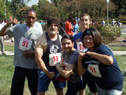 Five runners who competed in the NIH Relay as the Drug Runners team from Pharmacy.