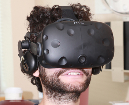 patient wearing virtual reality device