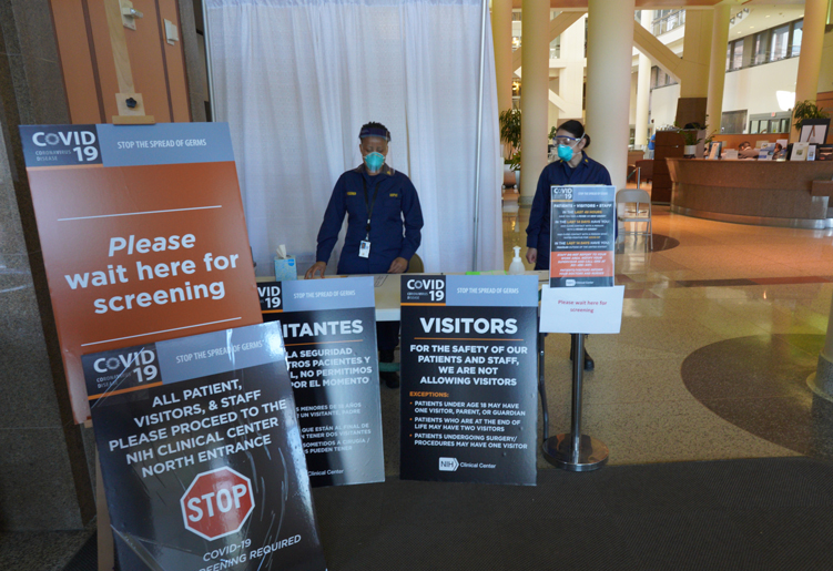 patient entrance prepped for COVID-19