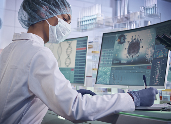 researcher at computer