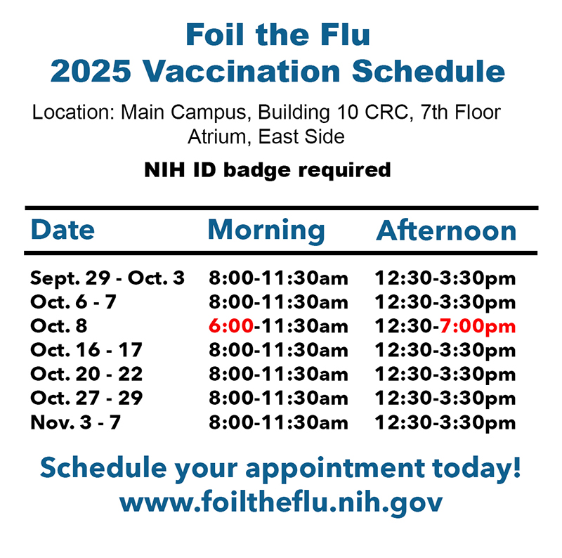 flu schedule also listed as text in body of article
