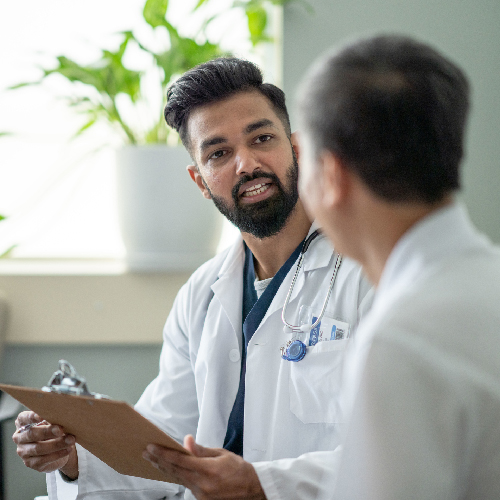 doctor talking to patient