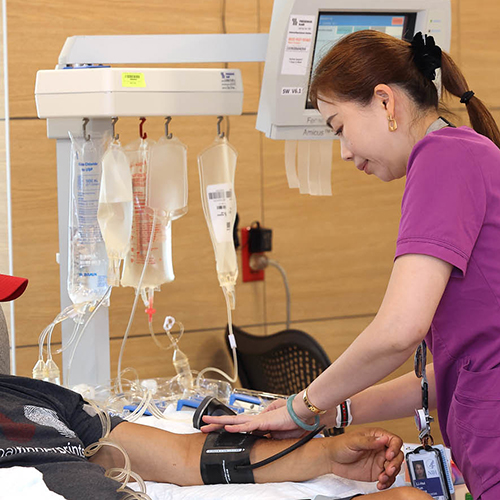 image of someone donating blood or platelets