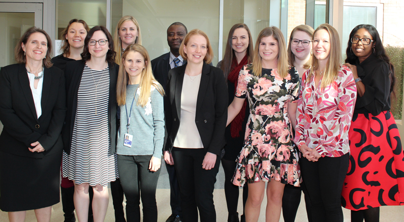 The recent graduates of the Clinical Research Nursing Residency Program gathered together