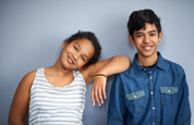 a boy and a girl smiling