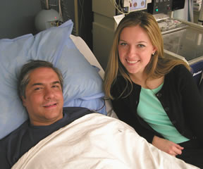 Sarah Pogue (right) spent months searching for Francisco Garay (left) who was a positive match to donate blood stem cells for a leukemia patient.
