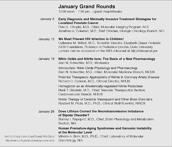 schedule for grand rounds lecture