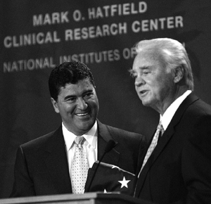Photo of Rep. C.W. Bill Young and NIH Director Elias A. Zerhouni
