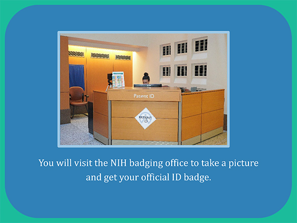 NIH Clinical Center Patient ID badging office