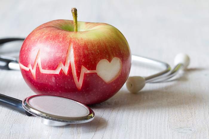 apple and stethoscope