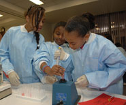 The Department of Laboratory Medicine invited children to perform clinical tests, identify blood cells and microorganisms and use the laboratory equipment.