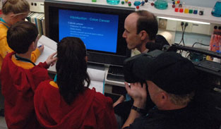 Students working on colonoscopy challenge