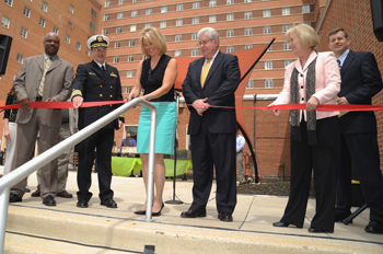 ribbon-cutting of the new green terrace