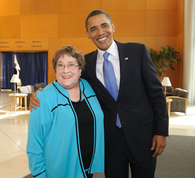 President Obama and former patient Susan Lowell Butler