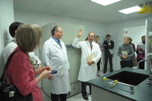 administrators lead tour of new PDS facility