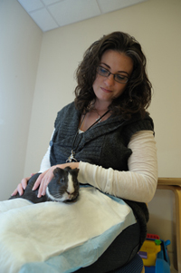 Monica Bur cares for the CC resident guinea pig