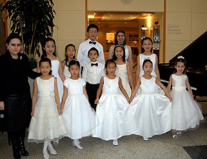 group of piano students who played at the CC