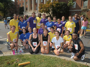 Runners from Rehab Medicine and the CC Cheetahs team for the NIH Relay.