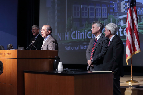 From left, Dr. Francis S. Collins, Dr. John I. Gallin, Stewart Simonson, and Dr. Michael Gottesman