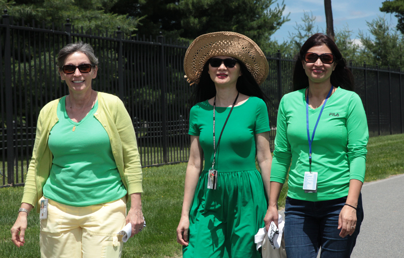 Three women participate in NIH Take a Hike Day