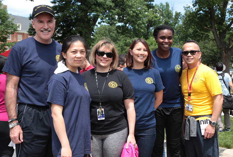 Members of the U.S. Public Health Service gather at the NIH Take a Hike Day