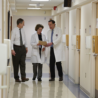 Clinicians in the hallway