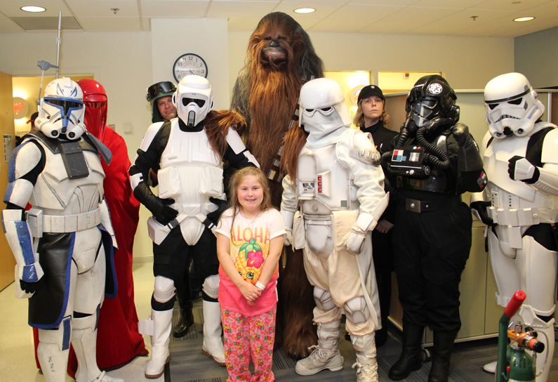 Patient Stacey Paulin with Imperial soldiers