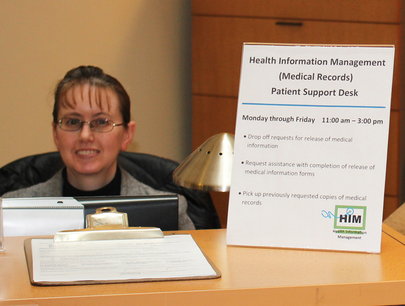 Nancy Holmfeld, a registered health information administrator with the Clinical Center's Health Information Management Department