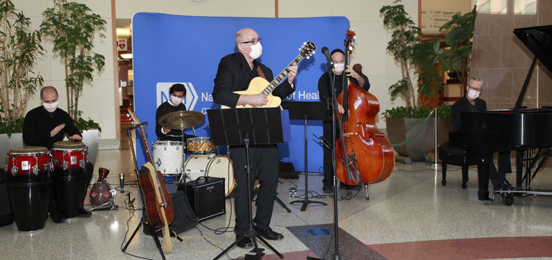 The University of Maryland Jazz Combo performs in the Clinical Center