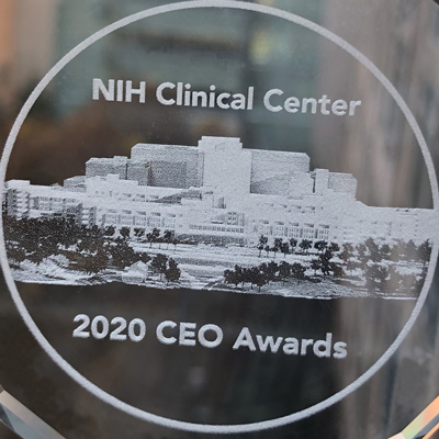 NIH Clinical Center 2020 CEO Awards Crystal Award