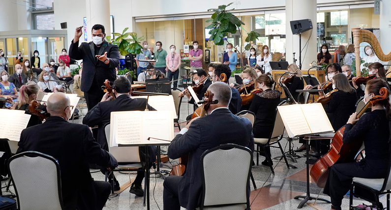 The NSO brings music to the Clinical Center atrium