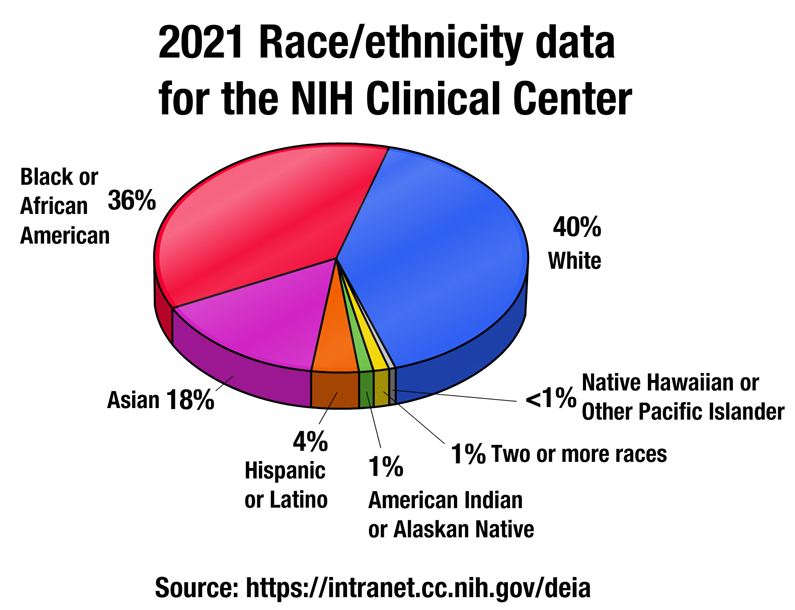 Graph breaking down the race/ethnicity of hospital staff