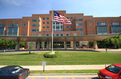 Front side view of the NIH Clinical Center North Entrance