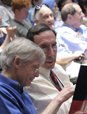Dr. Henry Masur (second from left) and Dr. Cliff Lane in 2011