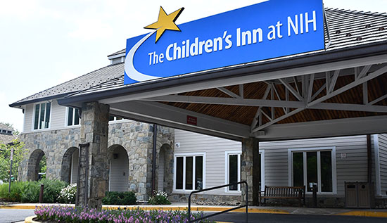 Front view of the Children's Inn at NIH building